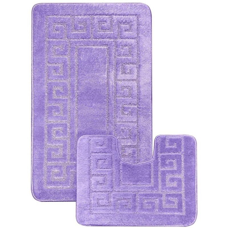 Set 2 Covorase pentru Baie, Liliac, 50 x 80 cm, 40 x 50 cm, Antiderapante, Ethnic 2539