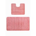 Set 2 Covorase pentru Baie, Roz, 60 x 100 cm, 50 x 60 cm, Antiderapante, Ethnic 2580