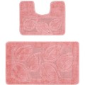 Set 2 Covorase pentru Baie, Roz Prafuit, 60 x 100 cm, 50 x 60 cm, Flora 2580