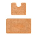 Set 2 Covorase pentru Baie, Salmon, 50 x 80 cm, 40 x 50 cm, Antiderapante, Ethnic 2589