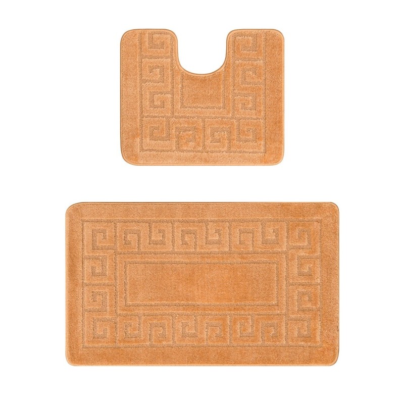 Set 2 Covorase pentru Baie, Salmon, 60 x 100 cm, 50 x 60 cm, Antiderapante, Ethnic 2589