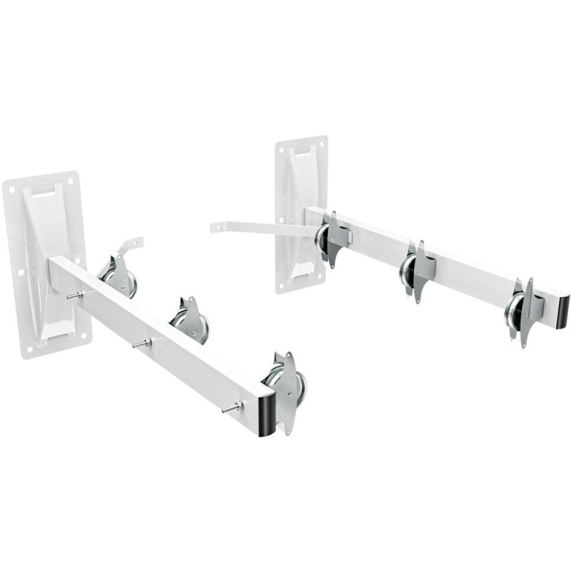 Set 2 Suporti Otel pentru Uscator Rufe, 3 Randuri de Sarme, Finisaj Alb