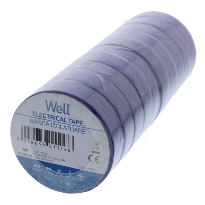 Set 2 x 10 Benzi Izolatoare Well, Albastru, 1.9 cm x 20 m