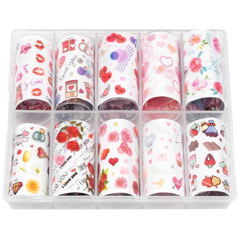 Set 2 x 10 Folii Transfer Luxorise 39 Lovely Hearts