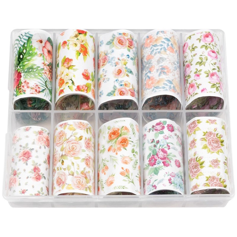 Set 2 x 10 Folii Transfer Luxorise Flower Power