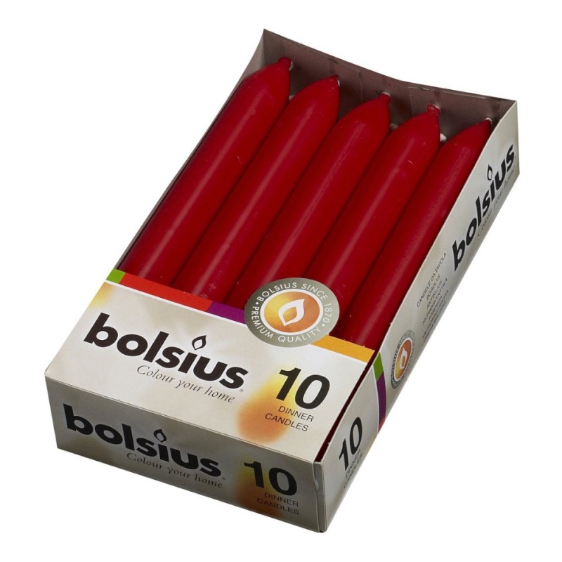 Set 2 x 10 Lumanare Cilindrica Bolsius Burgund