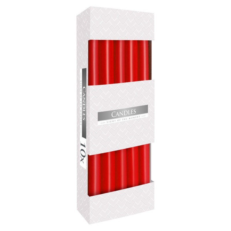 Set 2 x 10 Lumanari Conice Bispol Rosii