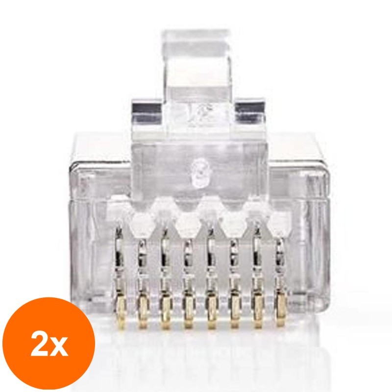 Set 2 x 10 Mufe RJ45 pentru Cablu STP CAT5 Nedis