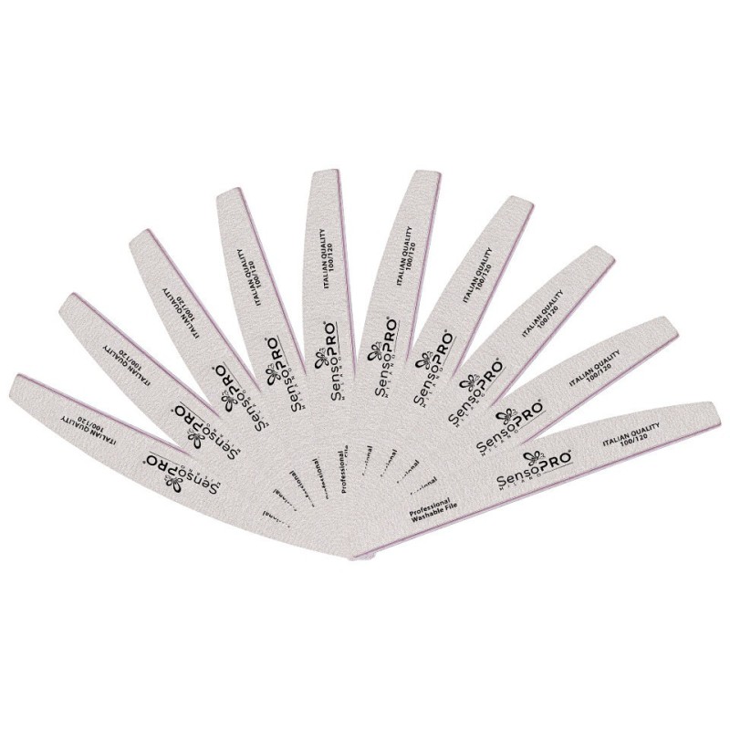 Set 2 x 10 Pile Unghii Semiluna Granulatia 100/120, SensoPRO Milano