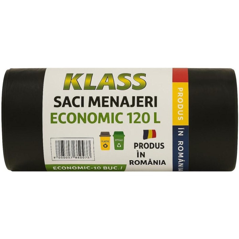 Set 2 x 10 Saci Menajeri Klass, 120 l, Negru Intens