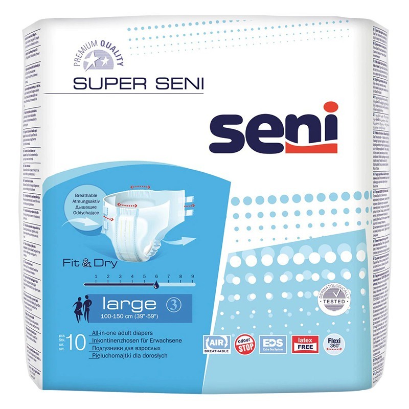 Set 2 x 10 Scutece pentru Adulti Seni Super, L