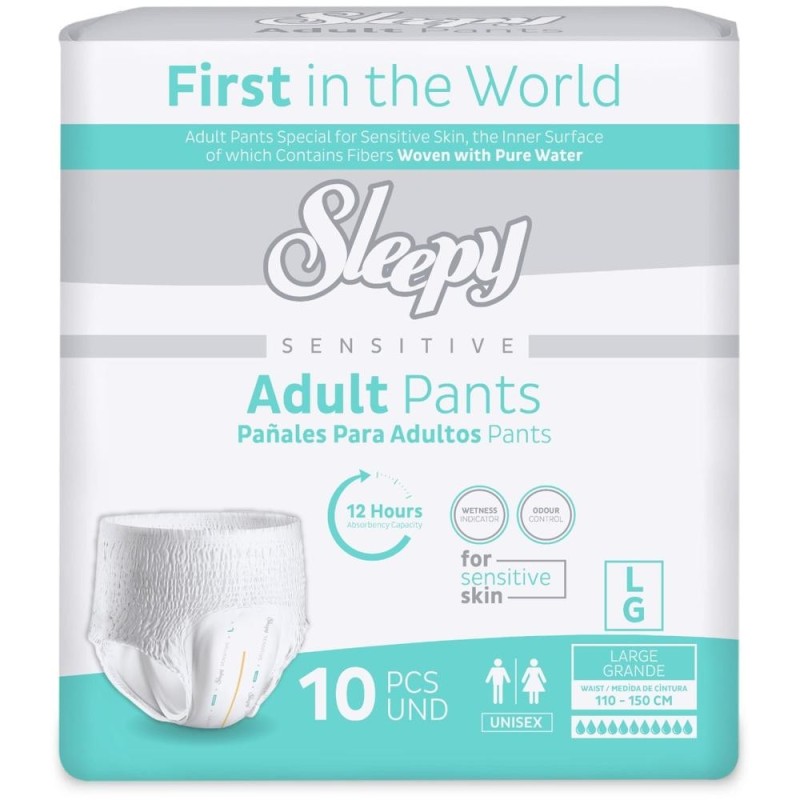 Set 2 x 10 Scutece tip Chilot Adulti Sleepy Sensitive, L, 110-150 cm