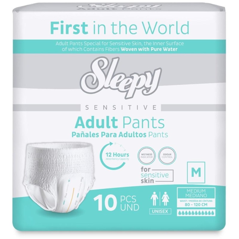 Set 2 x 10 Scutece tip Chilot Adulti Sleepy Sensitive, M, 80-120 cm