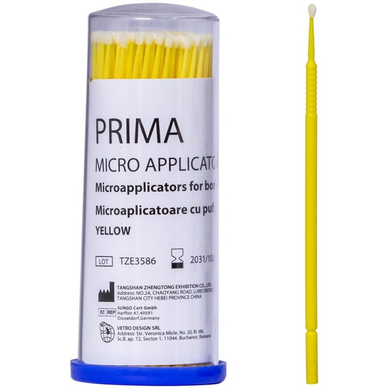 Set 2 x 100 Aplicatoare cu Puf M Galben
