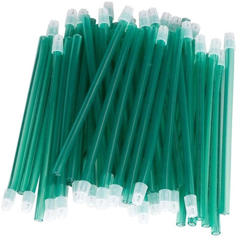 Set 2 x 100 Aspirator Saliva 15 cm, Cap Detasabil Verde