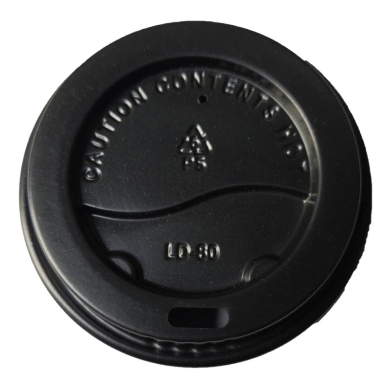 Set 2 x 100 Capace pentru Pahare, 80 mm, din Plastic, Negre