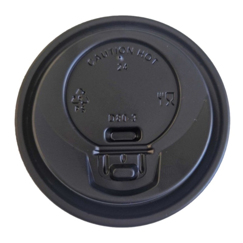 Set 2 x 100 Capace pentru Pahare, 90 mm, Tab din Plastic, Negre