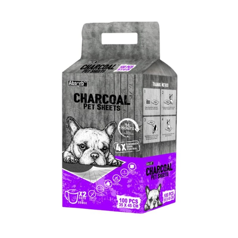 Set 2 x 100 Covorase Absorbante Absorb Plus Charcoal, Medium 35 x 45 cm