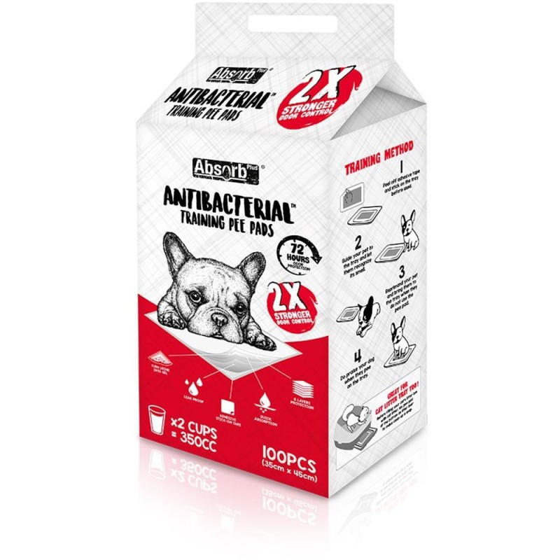 Set 2 x 100 Covorase Absorbante Antibacteriene Absorb Plus 45 x 35 cm