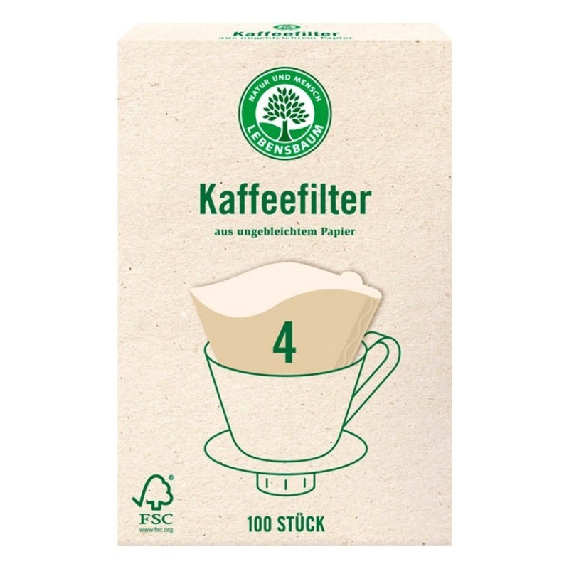 Set 2 x 100 Filtre pentru Cafea, gr 4, Lebensbaum
