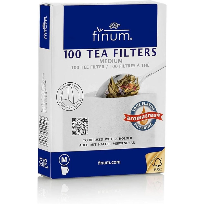 Set 2 x 100 Filtre pentru Ceai de Marimea M, Riensch & Held, Alb