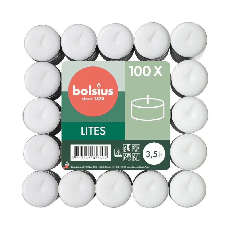 Set 2 x 100 Lumanari Pastila Bolsius, 3.5 Ore