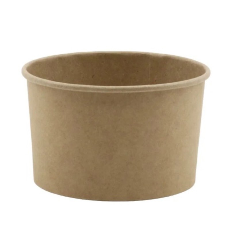 Set 2 x 100 Pahare din Carton Kraft pentru Inghetata, 245 ml