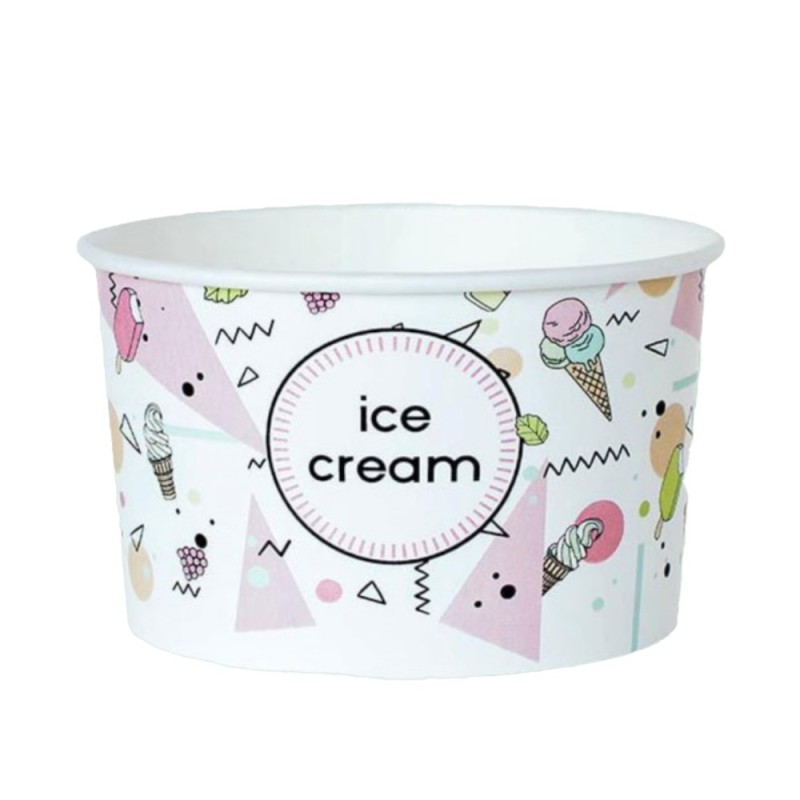 Set 2 x 100 Pahare din Carton pentru Inghetata, 245 ml