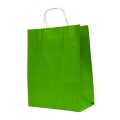 Set 2 x 100 Pungi din Hartie cu Manere, Verde Deschis, Interior Alb, 32 x 12 x 41 cm