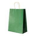 Set 2 x 100 Pungi din Hartie cu Manere, Verde Inchis, Interior Natur, 32 x 12 x 41 cm