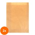 Set 2 x 100 Pungi din Hartie, Natur, 16 x 8 x 21 cm