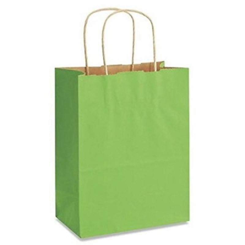 Set 2 x 100 Pungi Natur Colorate Verde Deschis, 20 x 9 x 25 cm