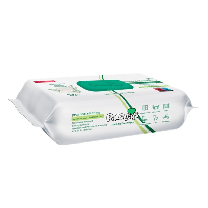 Set 2 x 100 Servetele Umede Multisuprafete Easyclean Paddlers, White Soap