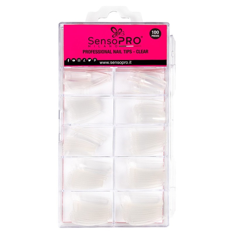 Set 2 x 100 Tipsuri Unghii False SensoPRO Milano, Transparente