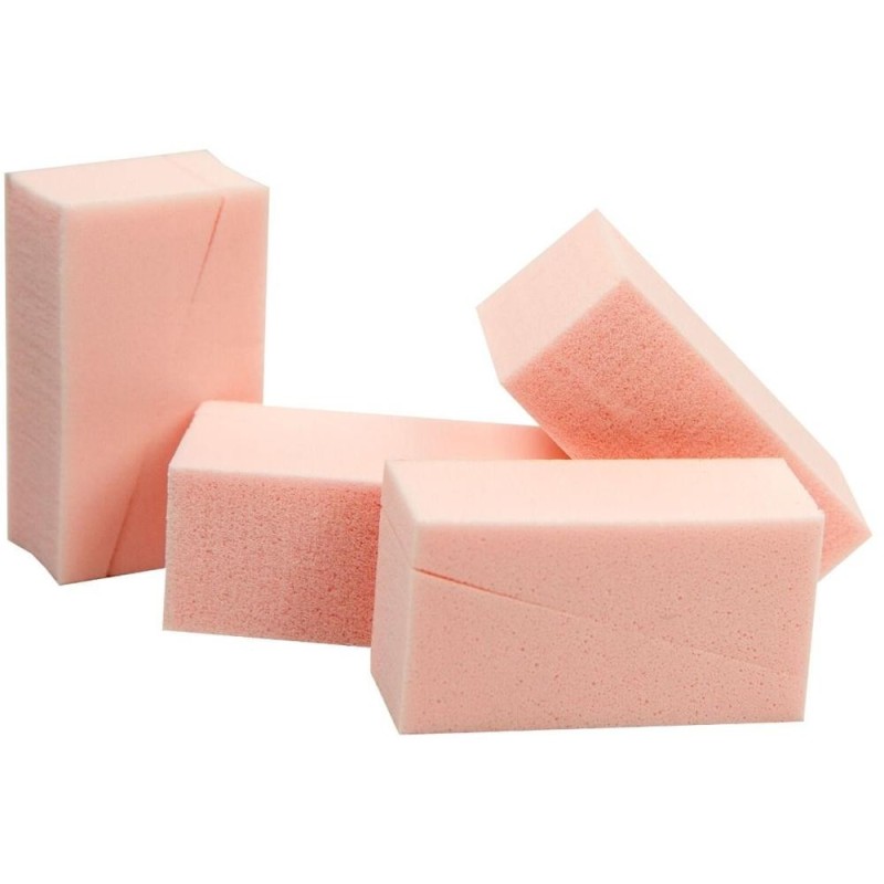 Set 2 x 12 Buretei de Machiaj pentru Fond de Ten, Triunghiulari, Roz