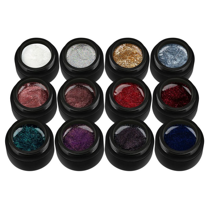 Set 2 x 12 Geluri Uv Colorate Glitter Treasure Collection, SensoPRO Milano