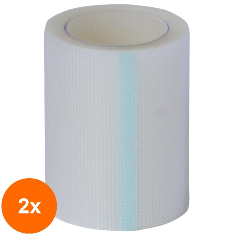 Set 2 x 12 Leucoplast Transparent, 5 cm x 4.5 m, Hipoalergenic, Medicinal, pentru Fixarea Pansamentelor, Prima