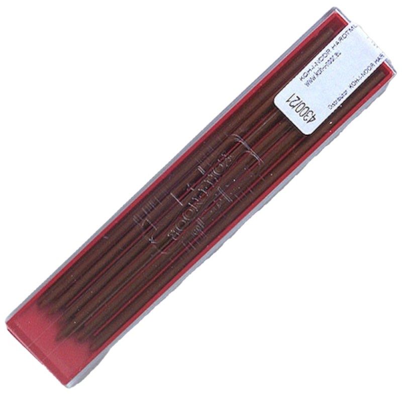 Set 2 x 12 Mine Grafit Colorate, 2 mm, Rosu