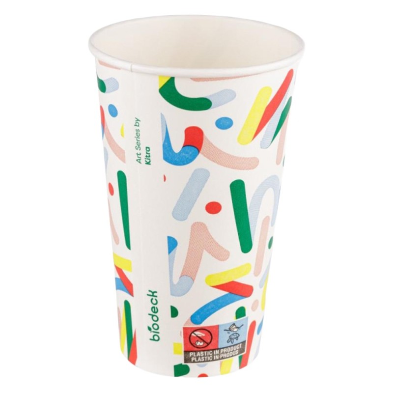 Set 2 x 12 Pahare din Carton PE, 480 ml, Multicolore Artwork