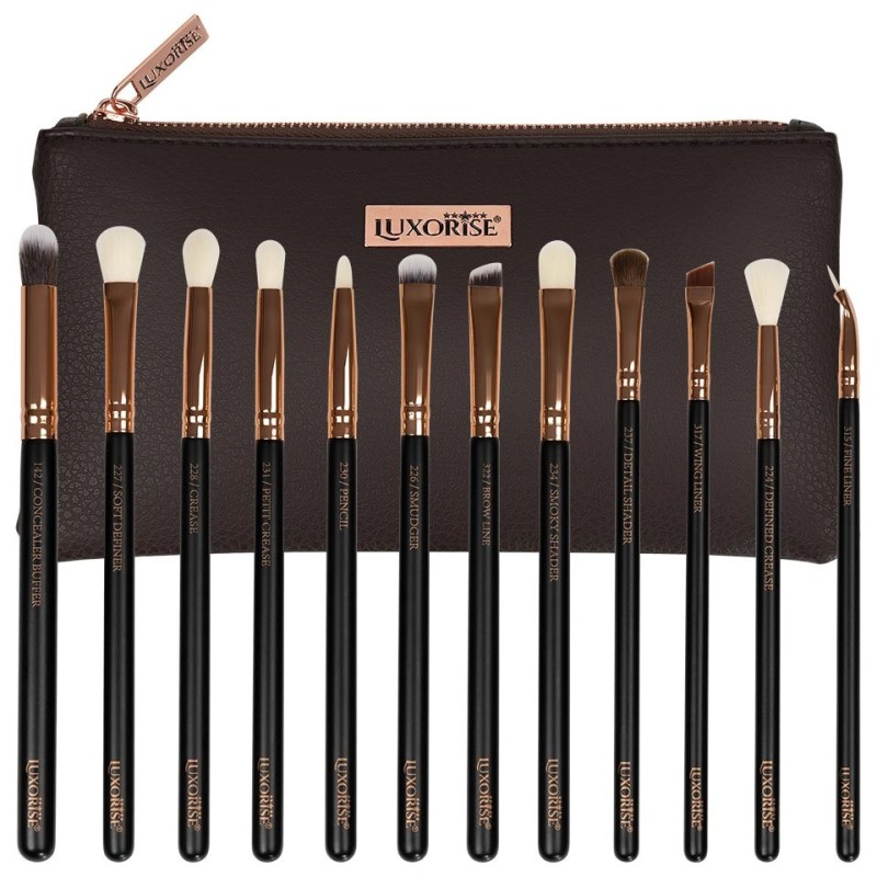 Set 2 x 12 Pensule Machiaj Luxorise Brilliance Gold + Borseta Cadou