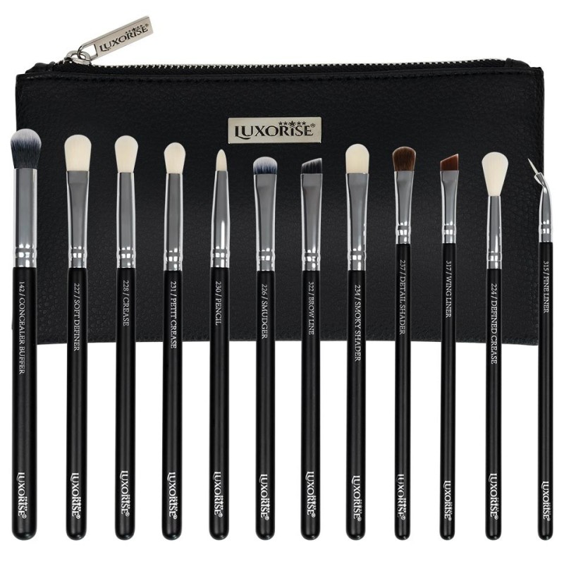 Set 2 x 12 Pensule Machiaj Luxorise Brilliance Silver + Borseta Cadou