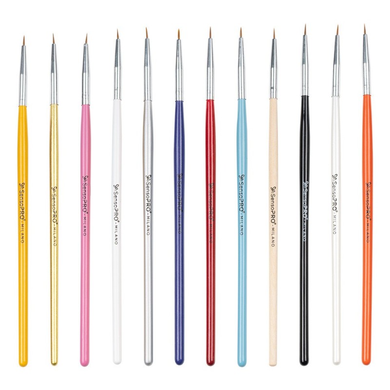 Set 2 x 12 Pensule Pictura Unghii SensoPRO Milano, Rainbow