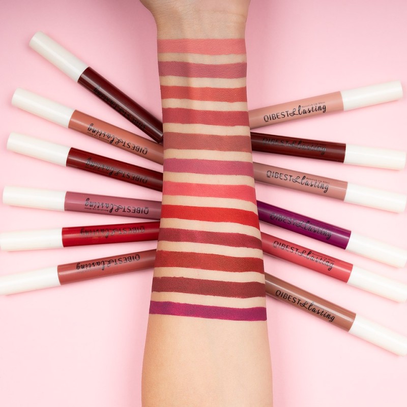 Set 2 x 12 Rujuri Lichide Mate Qibest Silky Long Lasting Lip Gloss, 01