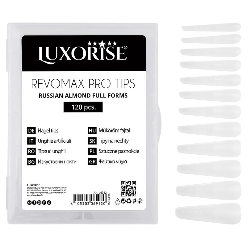 Set 2 x 120 Tipsuri Reutilizabile Revomax Pro Tips Luxorise, Russian Almond