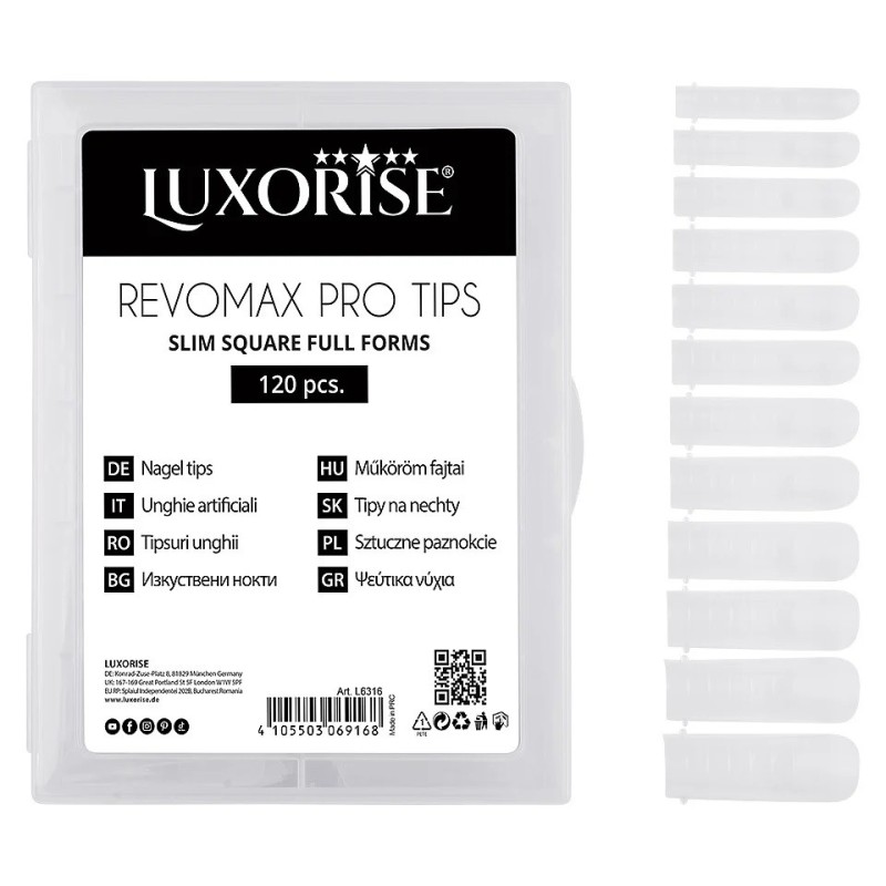 Set 2 x 120 Tipsuri Reutilizabile Revomax Pro Tips Luxorise, Slim Square