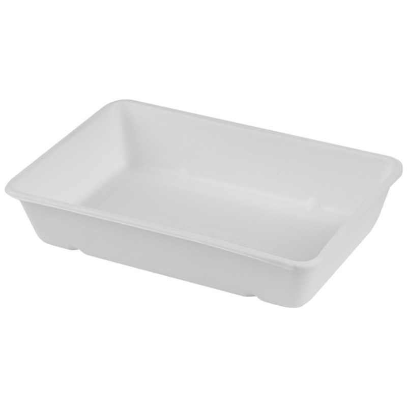 Set 2 x 125 Caserole Trestie, Biodegradabile, Compostabile, Albe 23x15 cm 810 ml