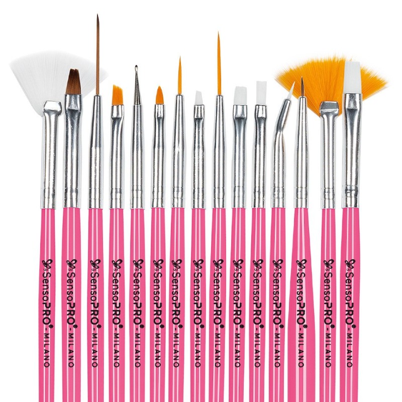 Set 2 x 15 Pensule Manichiura SensoPRO Milano, Soft Pink