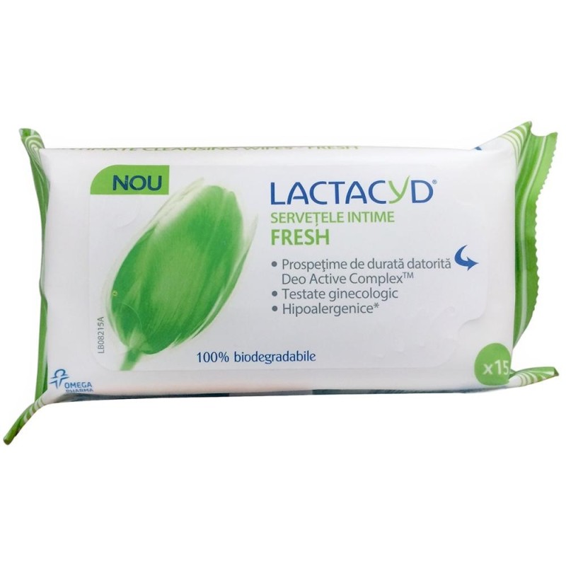 Set 2 x 15 Servetele Intime Lactacyd, Fresh