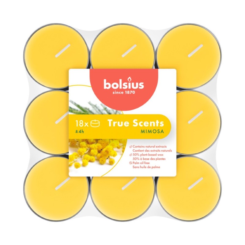 Set 2 x 18 Lumanari Pastila, 4 Ore, Mimosa, Bolsius