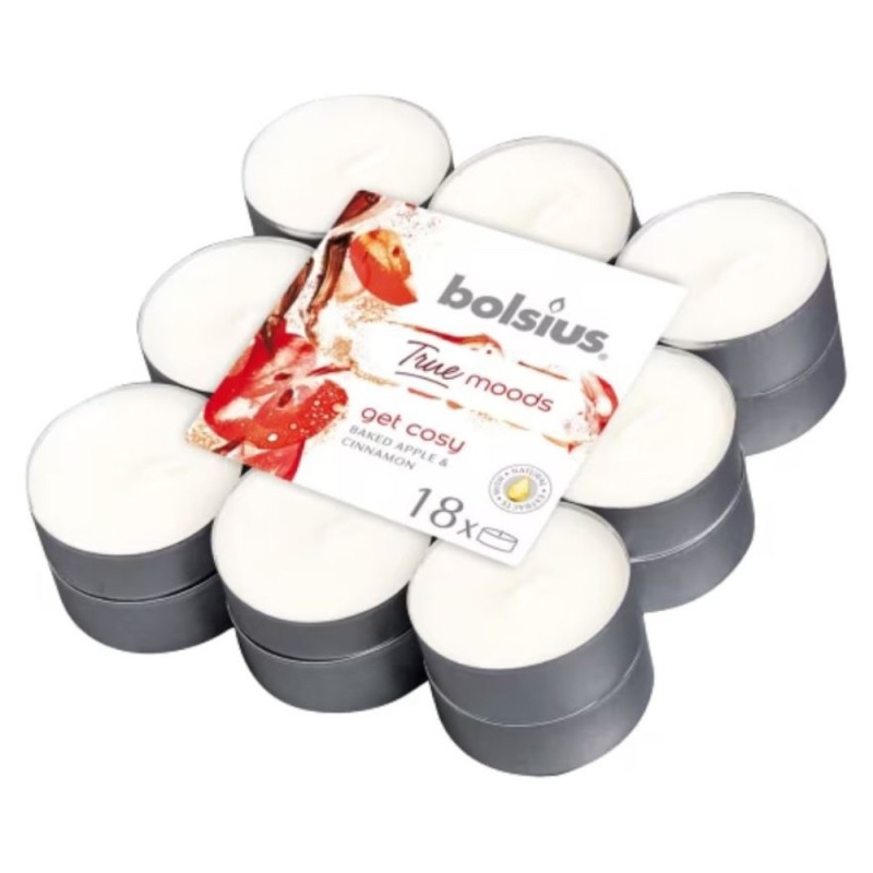 Set 2 x 18 Lumanari Pastila Bolsius, Mar Copt si Scortisoara, Timp de Ardere 4 Ore